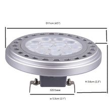 Load image into Gallery viewer, QLEE Led AR111 Reflector Spot Tract light Bulb 15W G53 Base 30°Beam View Angle Warm White Light 3000k SMD 15LEDs DC12V Voltage SpotLight 1200Lm Halogen Bulb Replacement 75w -120w