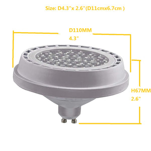 QLEE GU10 Base 24w AR111 Led Spotlight Track Down Reflector Lights Bulb 24°Beam Warm Light 2700k-3000k SMD 24LEDs AC85-265V 2100Lm 100w 120w 160w Halogen Replacement