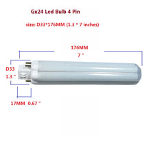 Load image into Gallery viewer, QLEE Gx24 Led Bulb 4 Pin 12w PL Retrofit Lamp 4000k Daylight Eye Protection GX24Q LED Recessed Reading Desk Table Down Light 360 Degree Beam 26W CFL Equivalent No UV, 2 Pack,Remove/Bypass Ballast