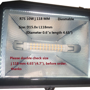 QLEE R7S LED 10W Dimmable Bulb Light 118mm 4.7" Floodlight Spotlight Warm 3000k