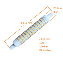 Load image into Gallery viewer, QLEE R7s Led 118mm Dimmable Bulb 10W Light J118 100w Halogen Replacement Bulbs DayLight 6000k 230V 1000LM Double Ended J Type 4.7 Inch Floodlight Spot Lights